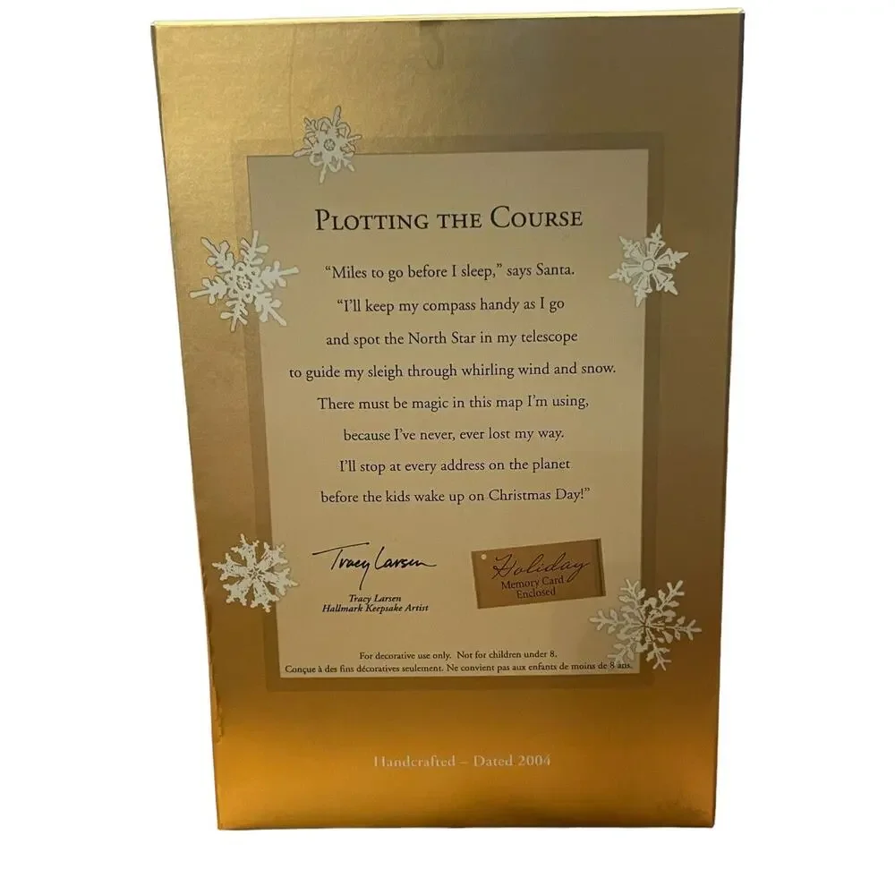 Hallmark “Plotting The Course” 2004 Ornament Santa In Sleigh Compass & Toys